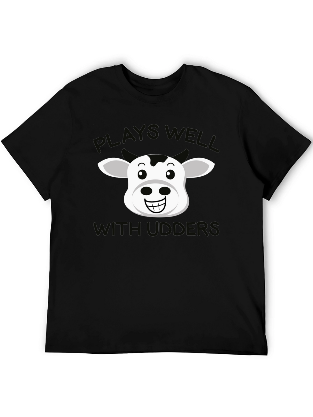 Plays Well With Udders T-Shirt - Funny Cow Tee