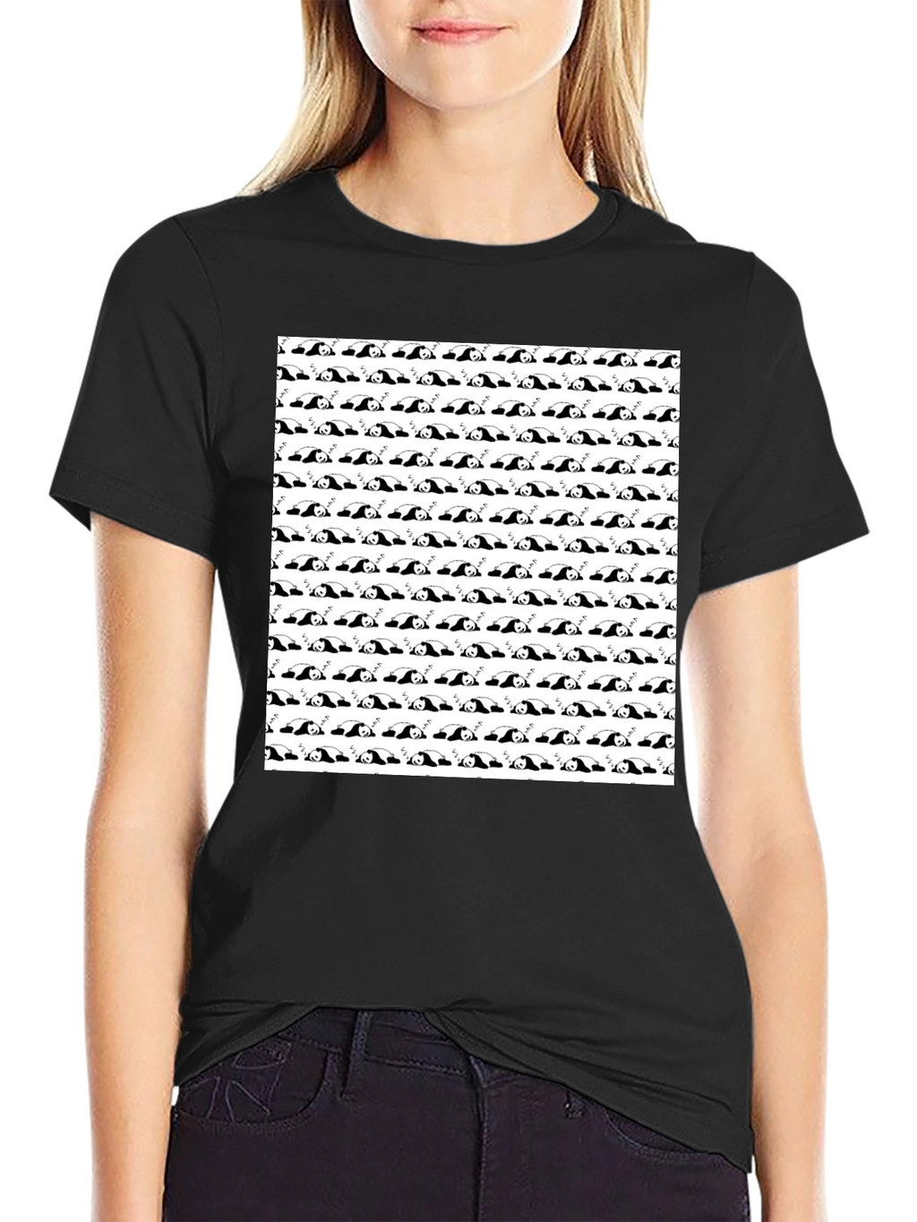Panda Patterned Graphic Tee - Soft Cotton Casual Shirt
