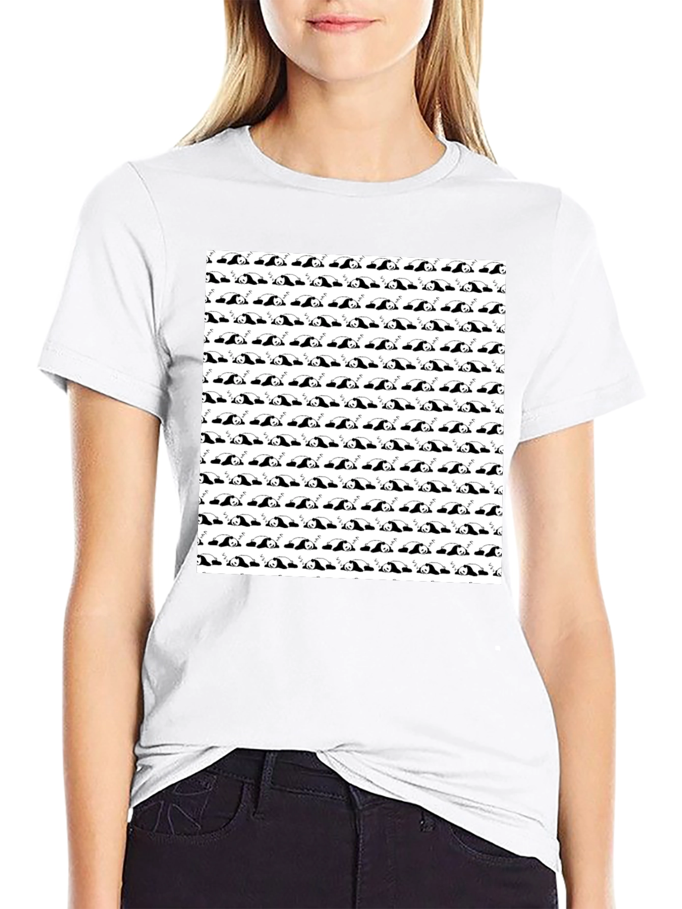 Panda Patterned Graphic Tee - Soft Cotton Casual Shirt