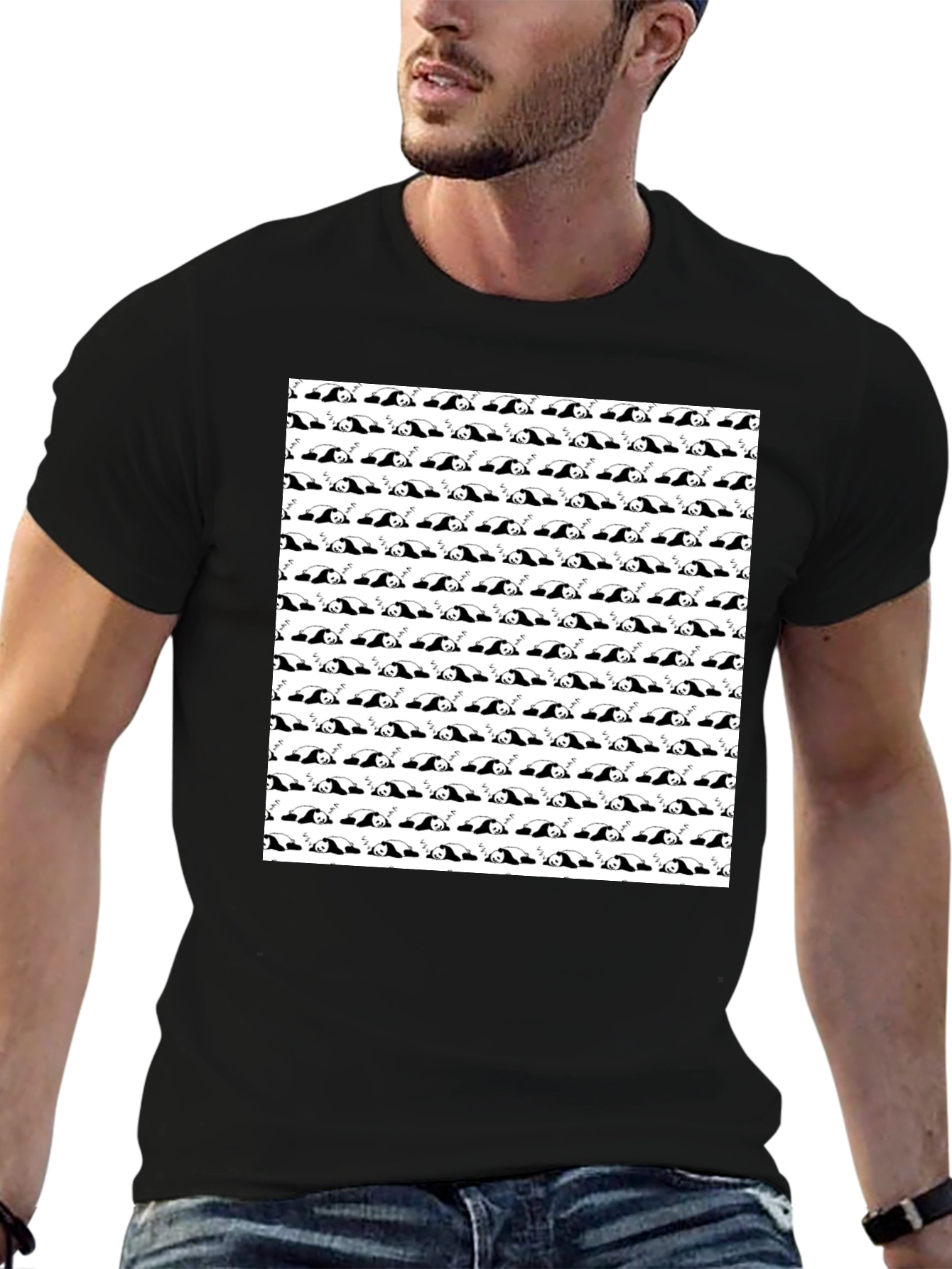 Panda Patterned Graphic Tee - Soft Cotton Casual Shirt