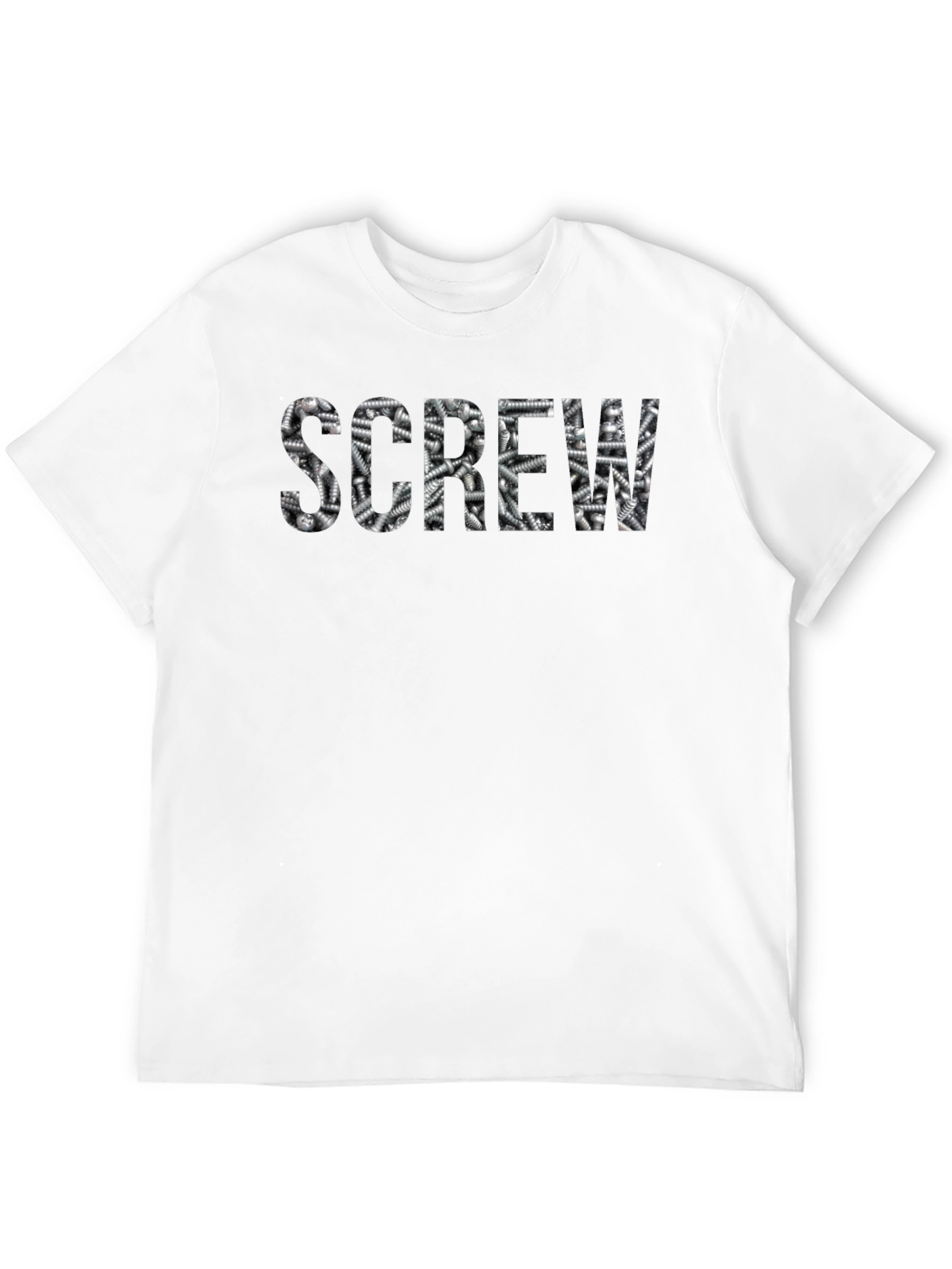 Screws Graphic Print Black T-Shirt