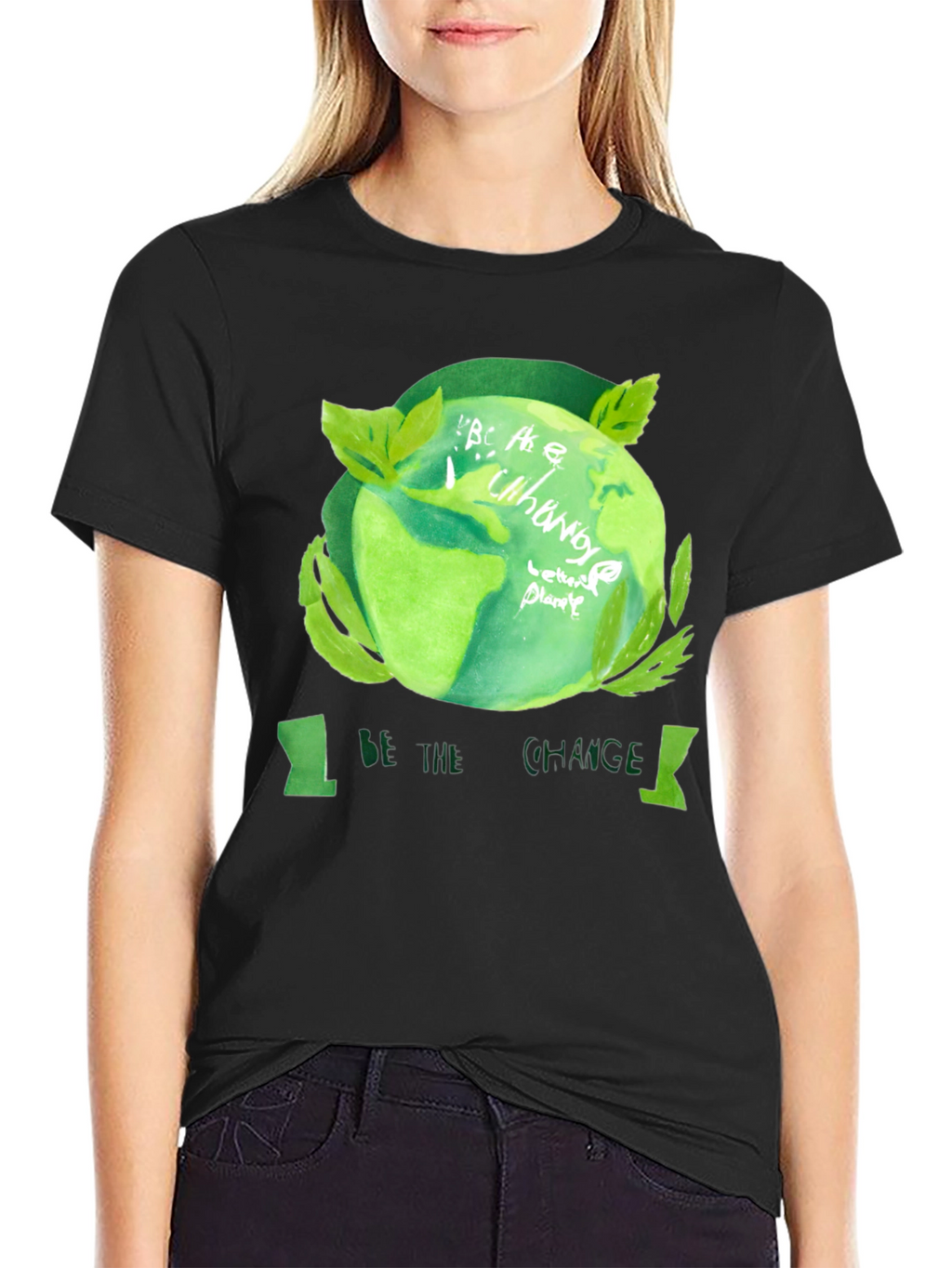 Eco-Friendly Be the Change Black T-Shirt
