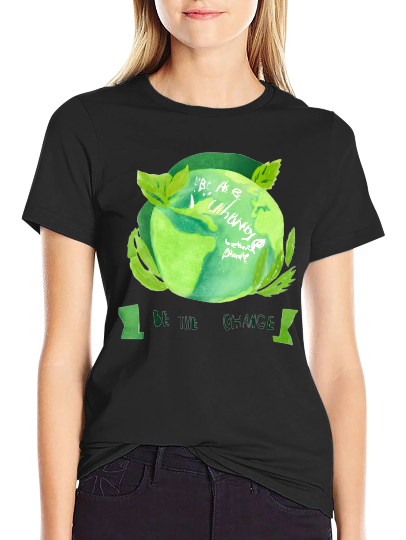 Eco-Friendly Be the Change Black T-Shirt