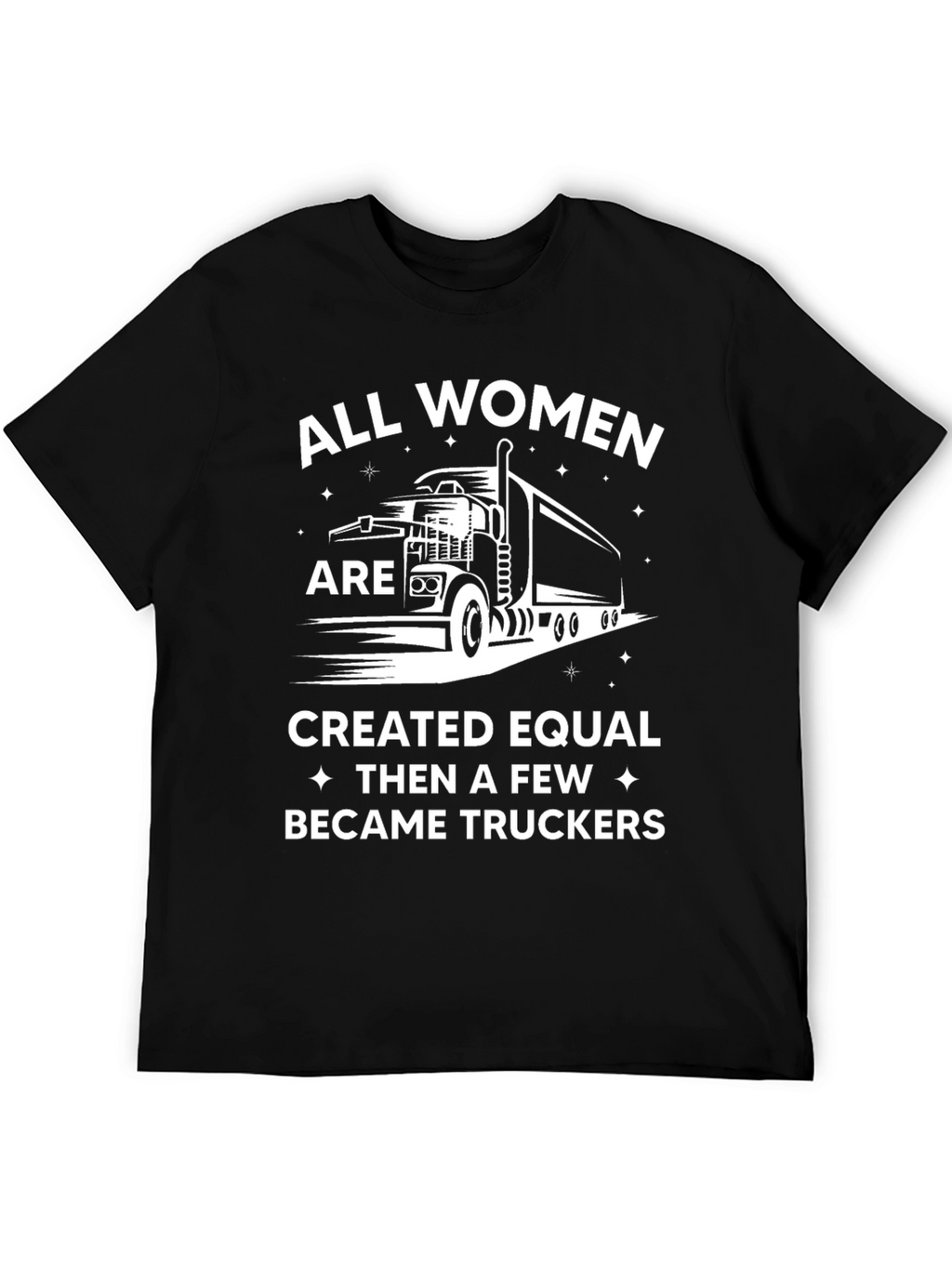 Women Truckers T-Shirt Black Crewneck Tee
