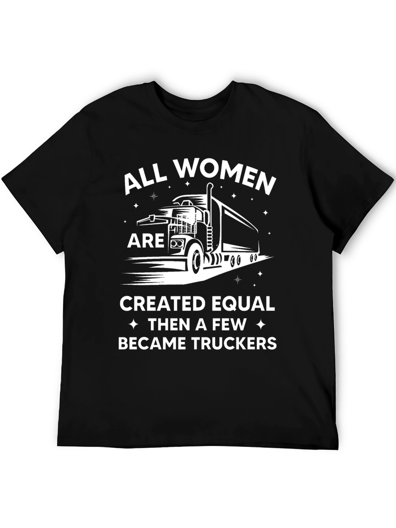 Women Truckers T-Shirt Black Crewneck Tee