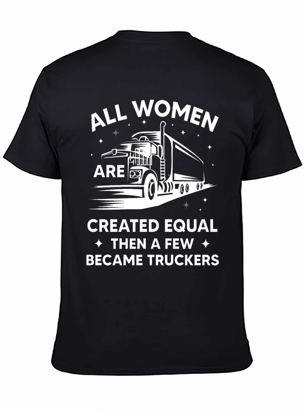 Women Truckers T-Shirt Black Crewneck Tee