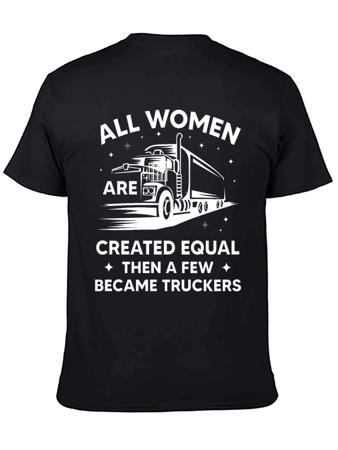 Women Truckers T-Shirt Black Crewneck Tee