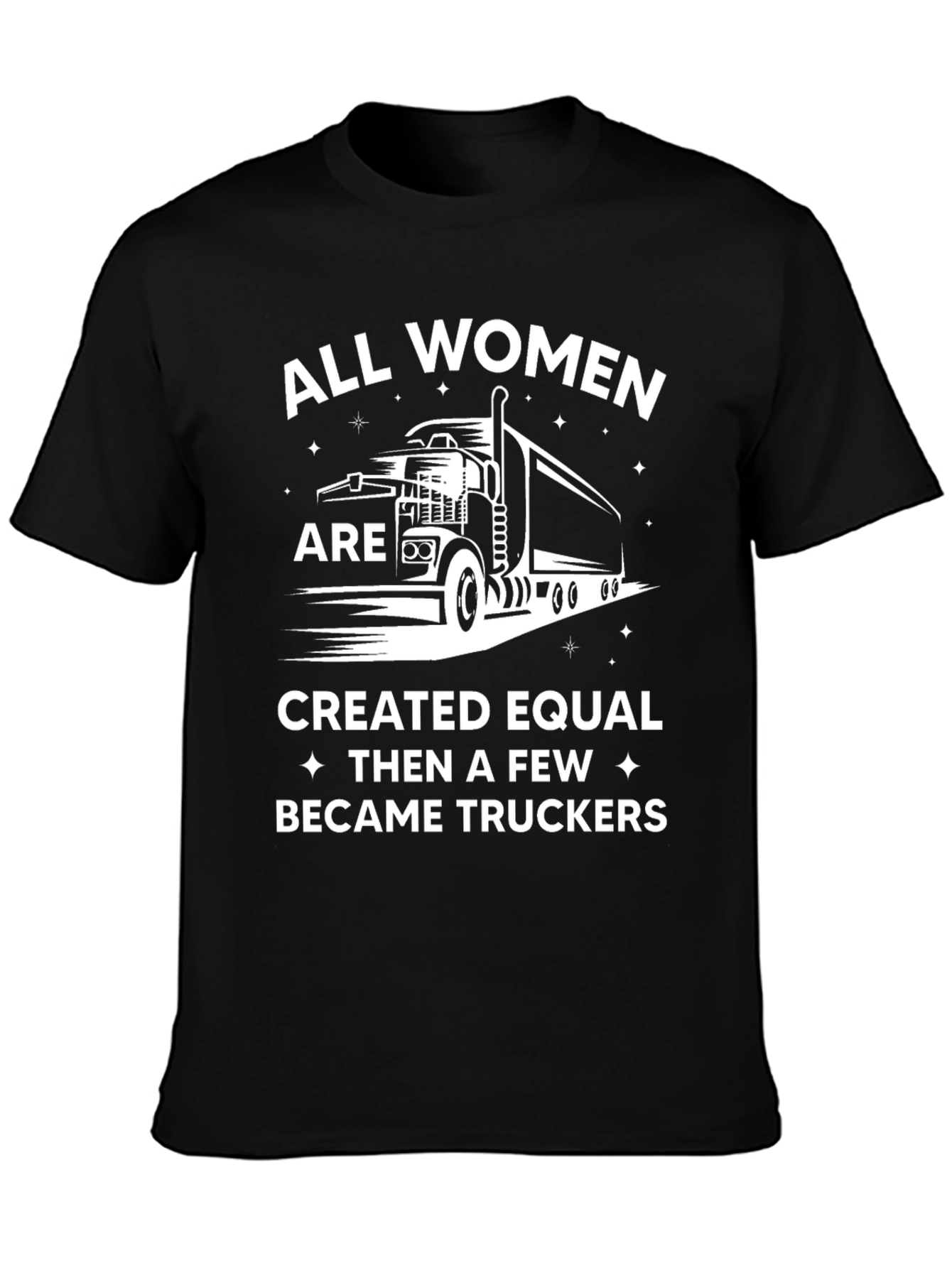 Women Truckers T-Shirt Black Crewneck Tee