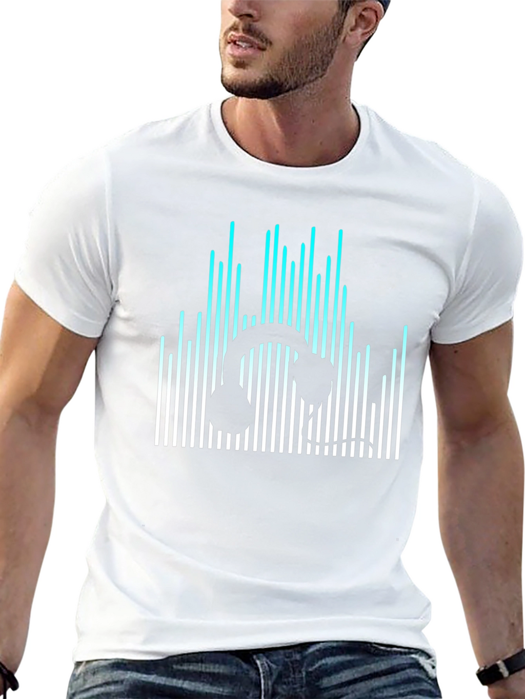 Headphone Equalizer Black T-Shirt