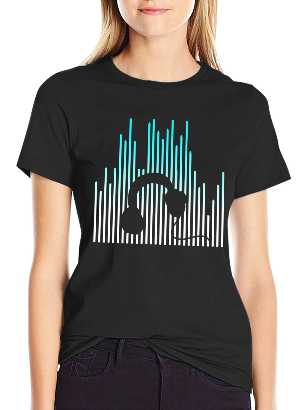 Headphone Equalizer Black T-Shirt