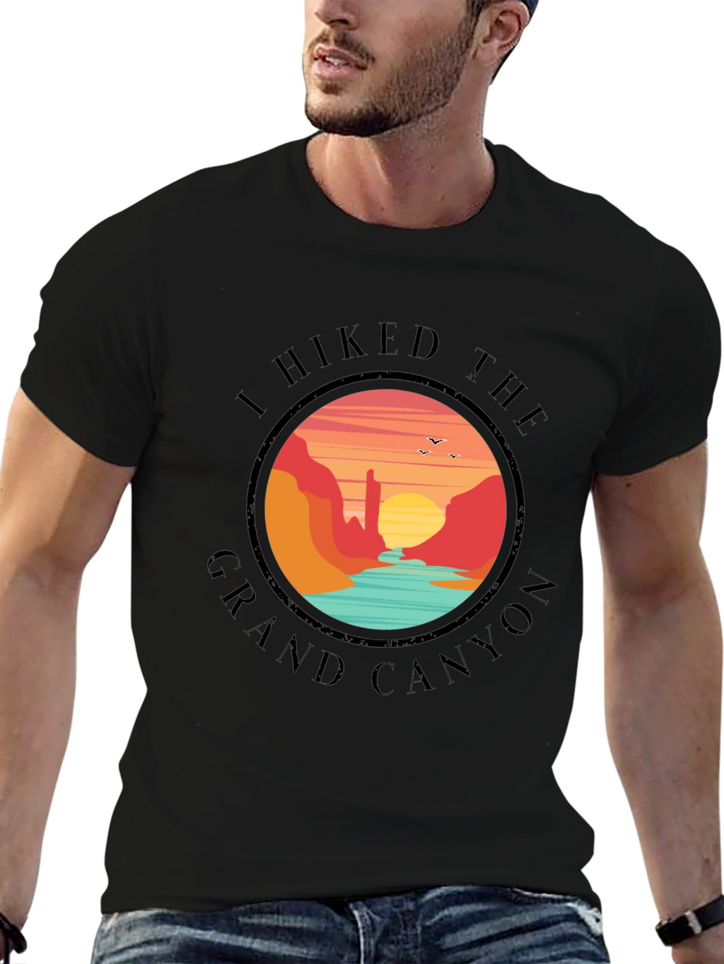 Grand Canyon Hiker Black T-Shirt