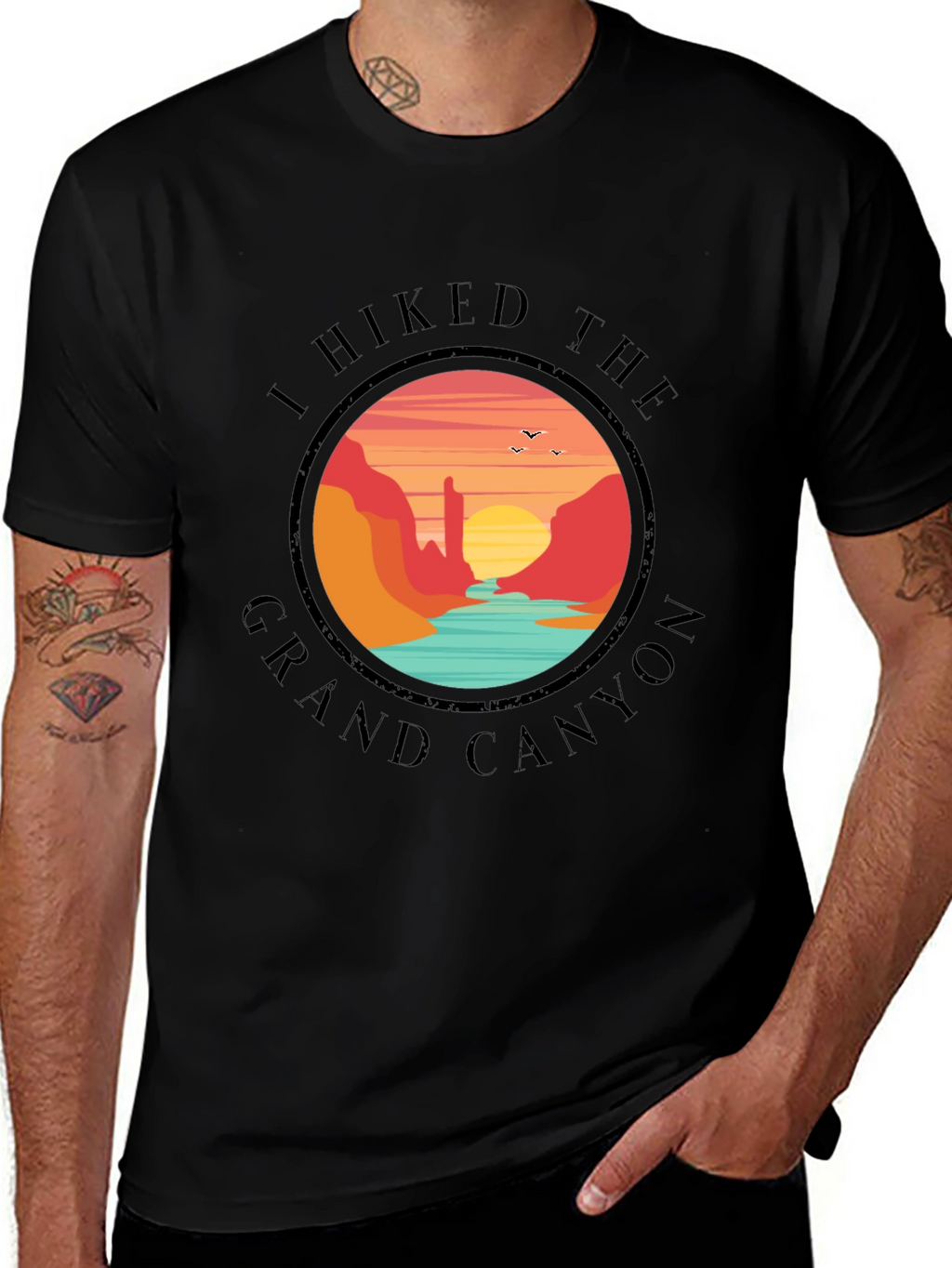 Grand Canyon Hiker Black T-Shirt