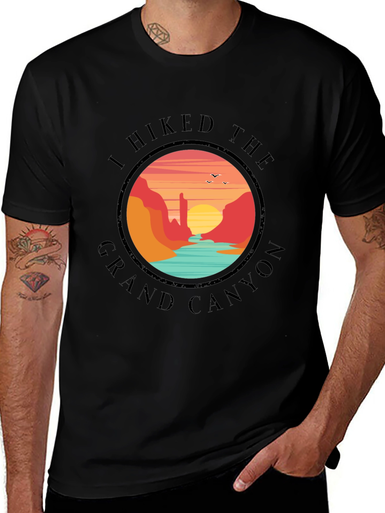 Grand Canyon Hiker Black T-Shirt