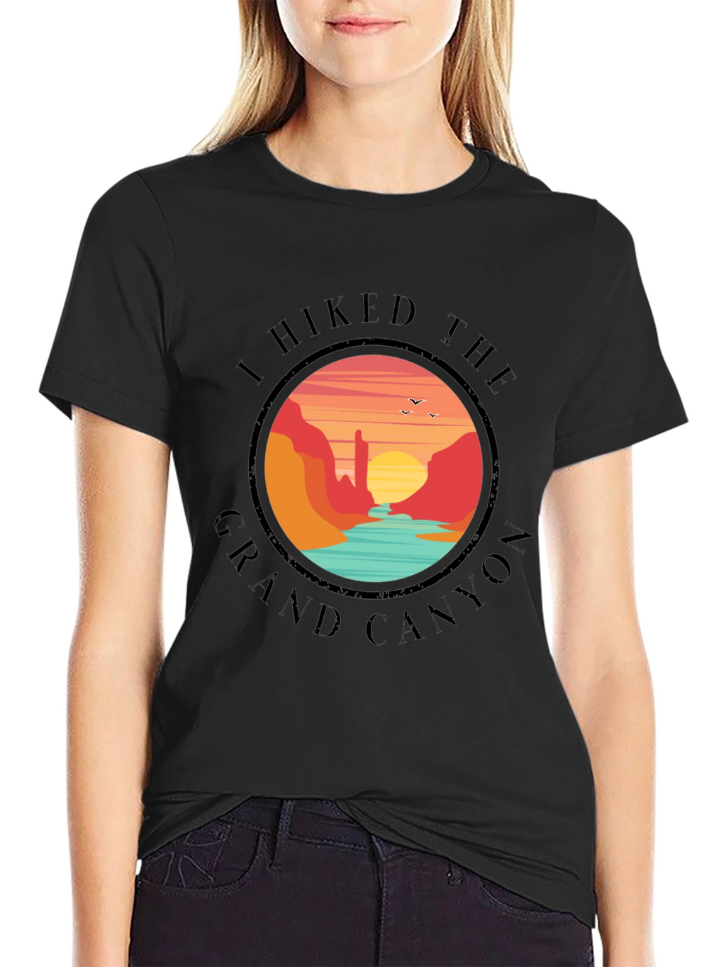 Grand Canyon Hiker Black T-Shirt