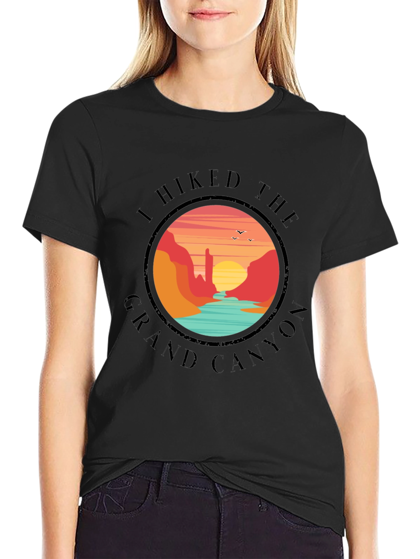 Grand Canyon Hiker Black T-Shirt