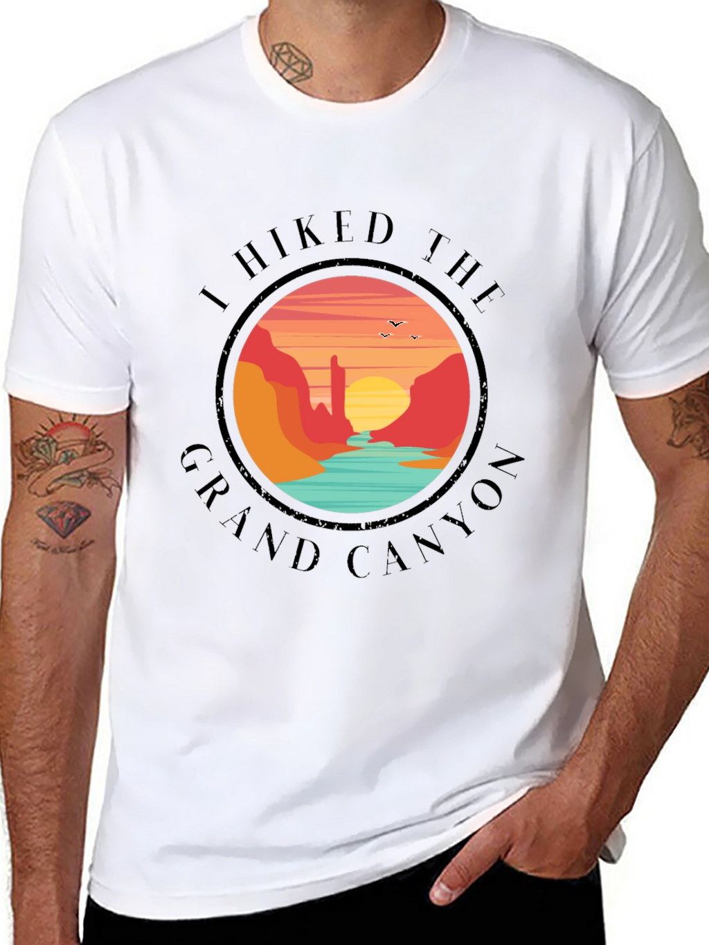 Grand Canyon Hiker Black T-Shirt