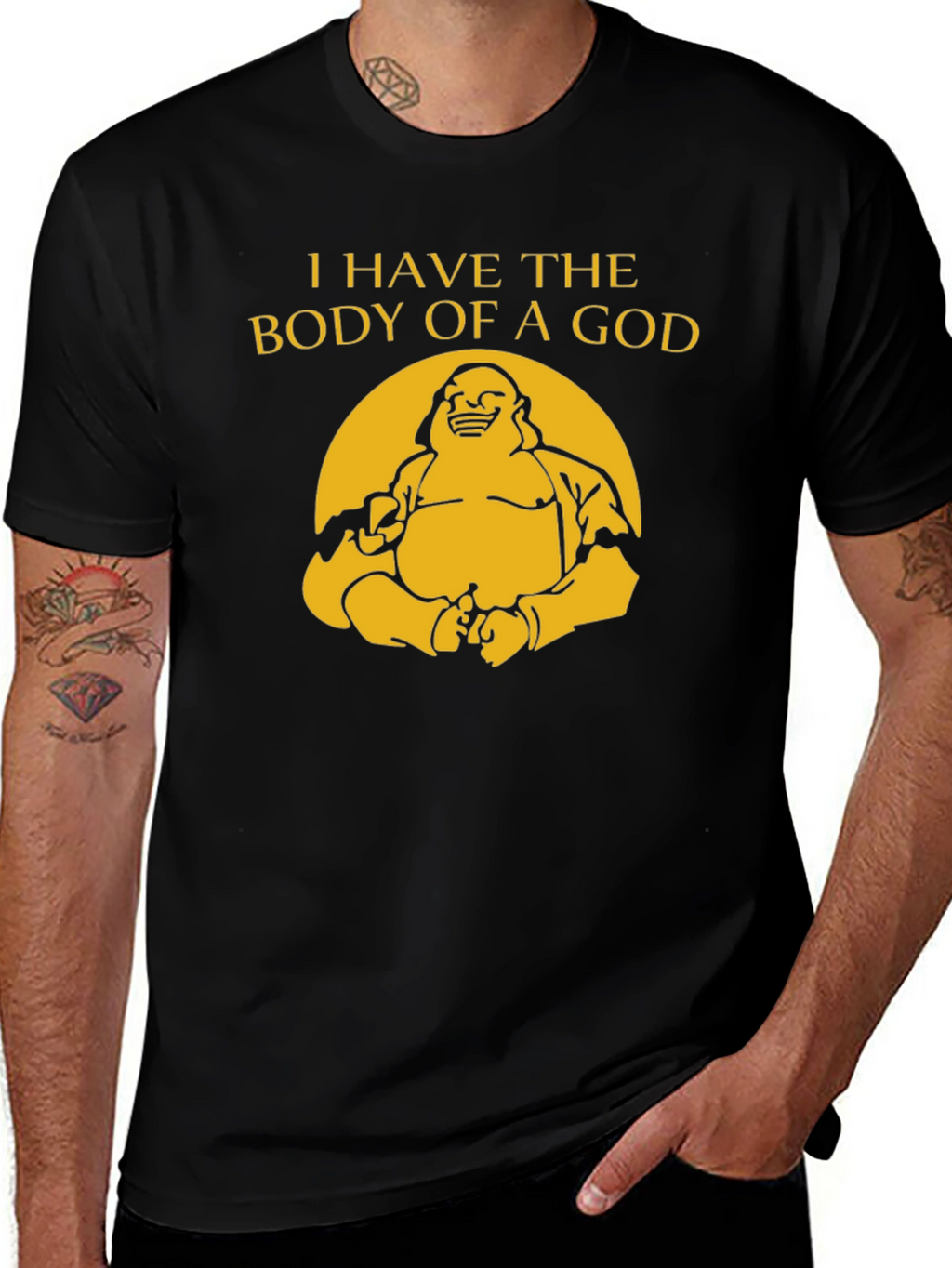 Funny Buddha Body of a God Graphic Tee