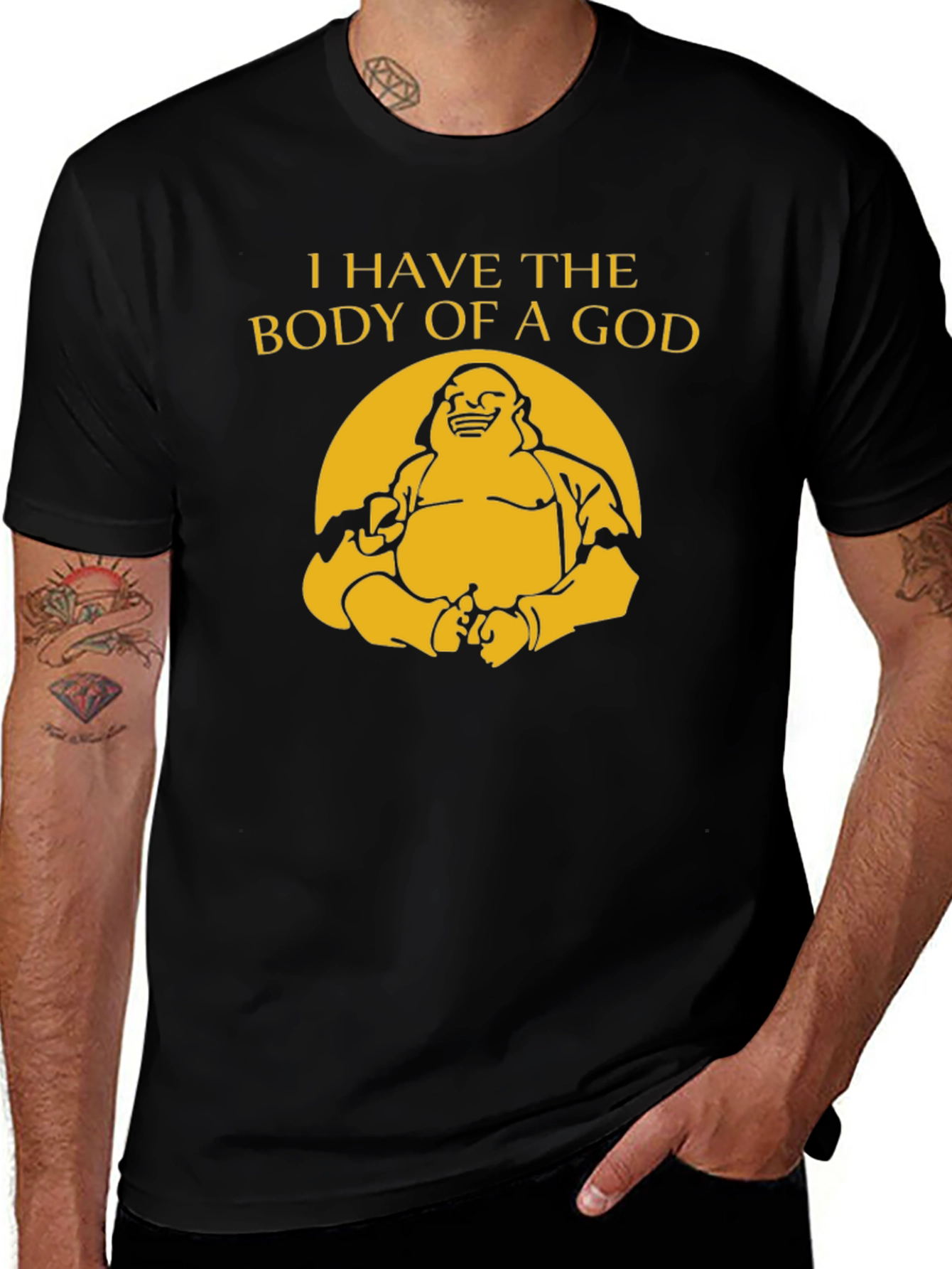Funny Buddha Body of a God Graphic Tee