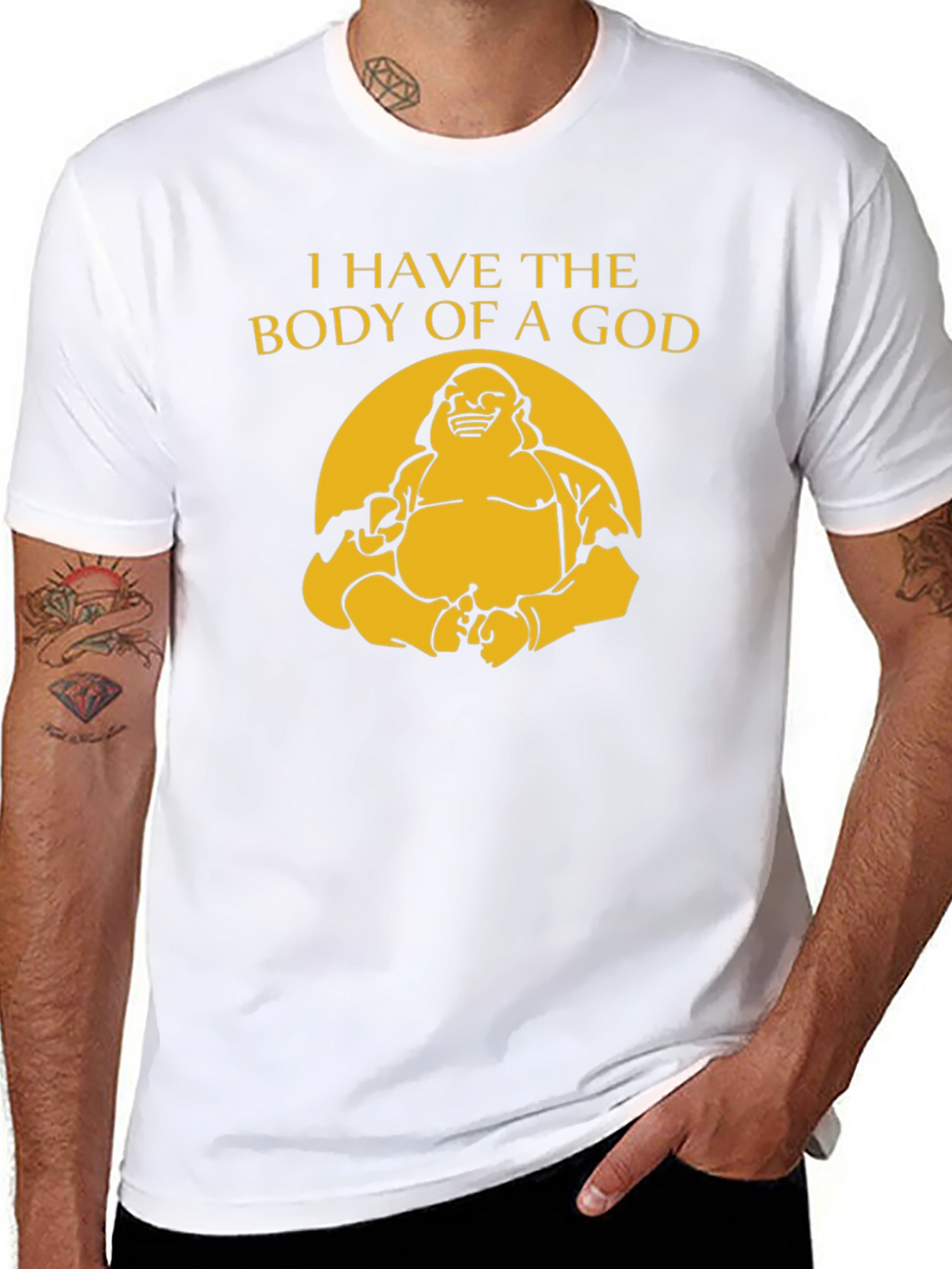Funny Buddha Body of a God Graphic Tee