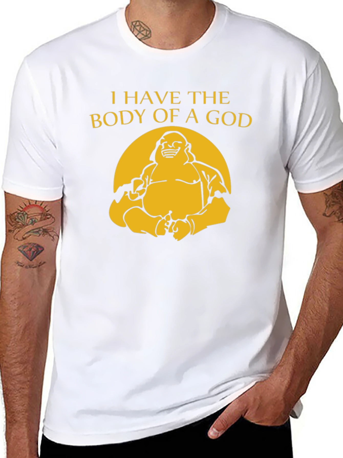 Funny Buddha Body of a God Graphic Tee