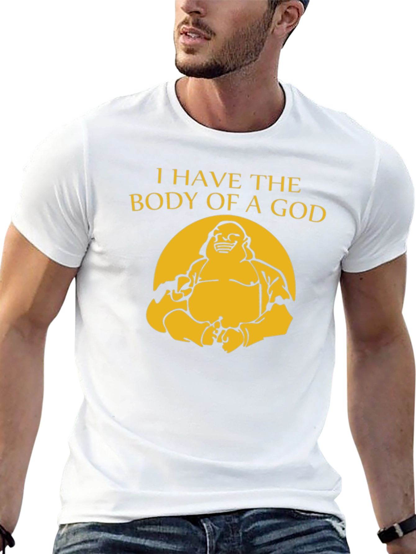 Funny Buddha Body of a God Graphic Tee