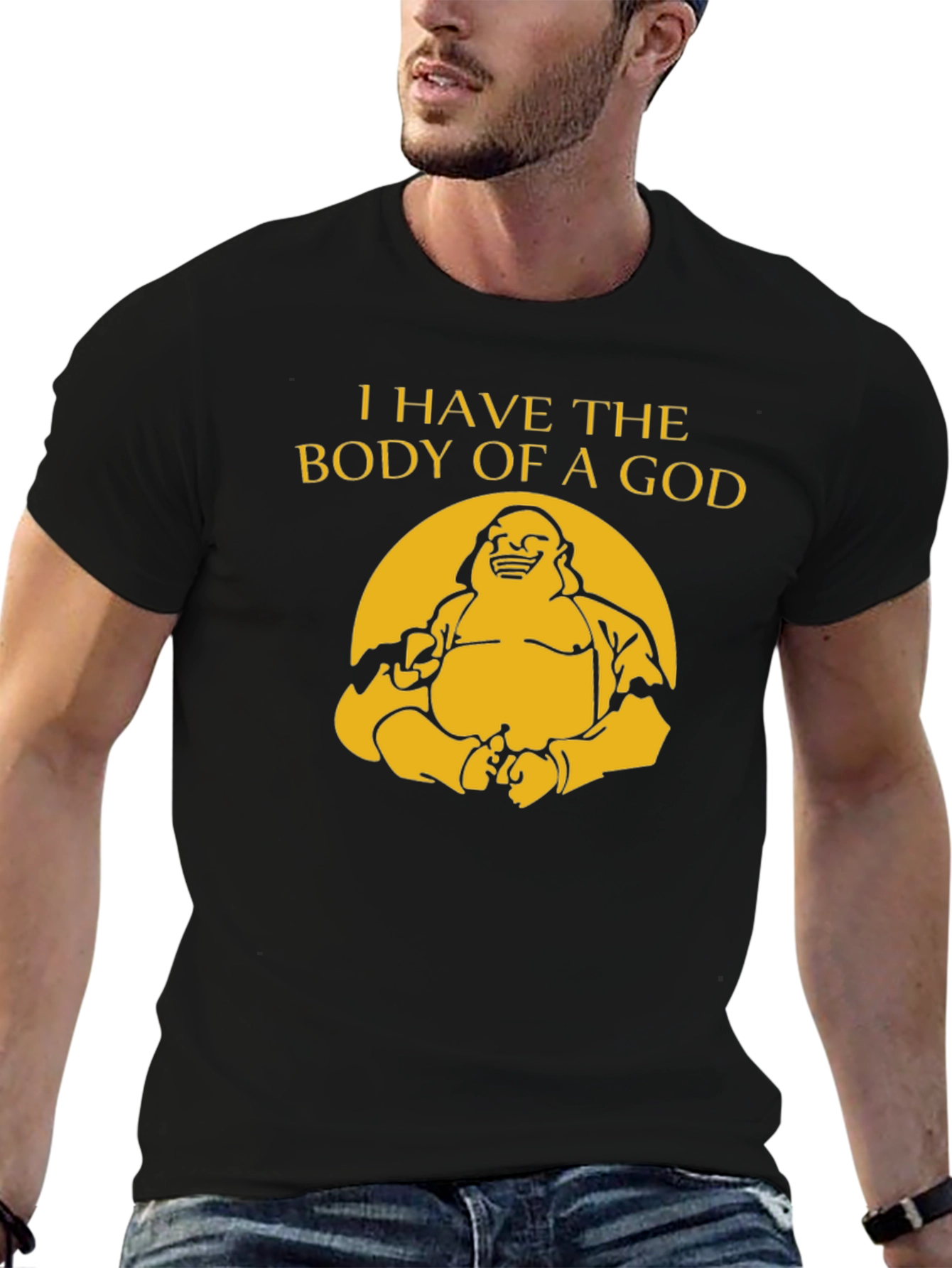 Funny Buddha Body of a God Graphic Tee