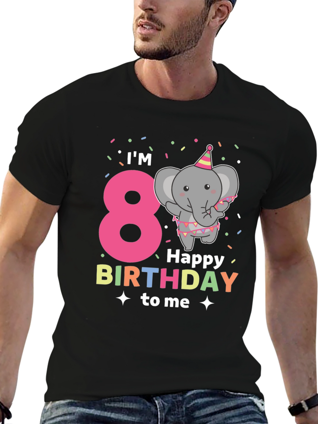 Im 8! Birthday Elephant Kids T-Shirt