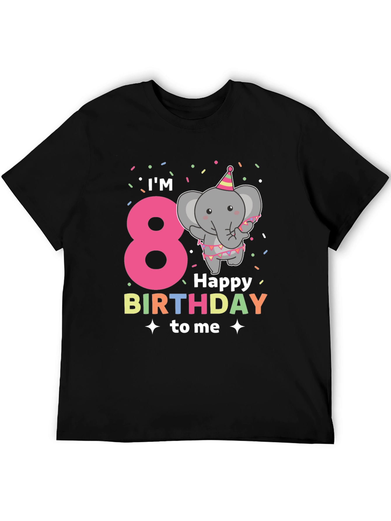 Im 8! Birthday Elephant Kids T-Shirt