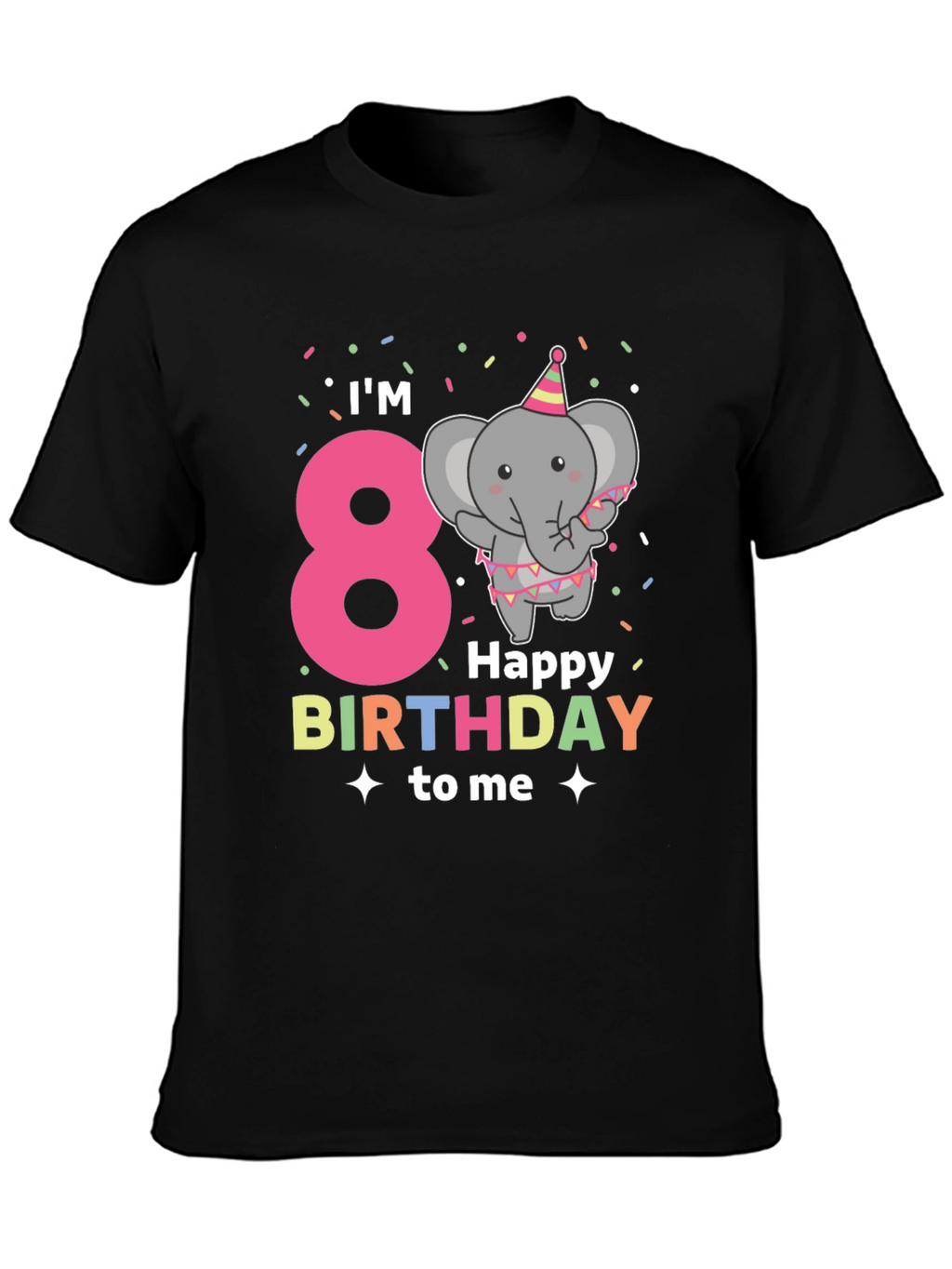 Im 8! Birthday Elephant Kids T-Shirt
