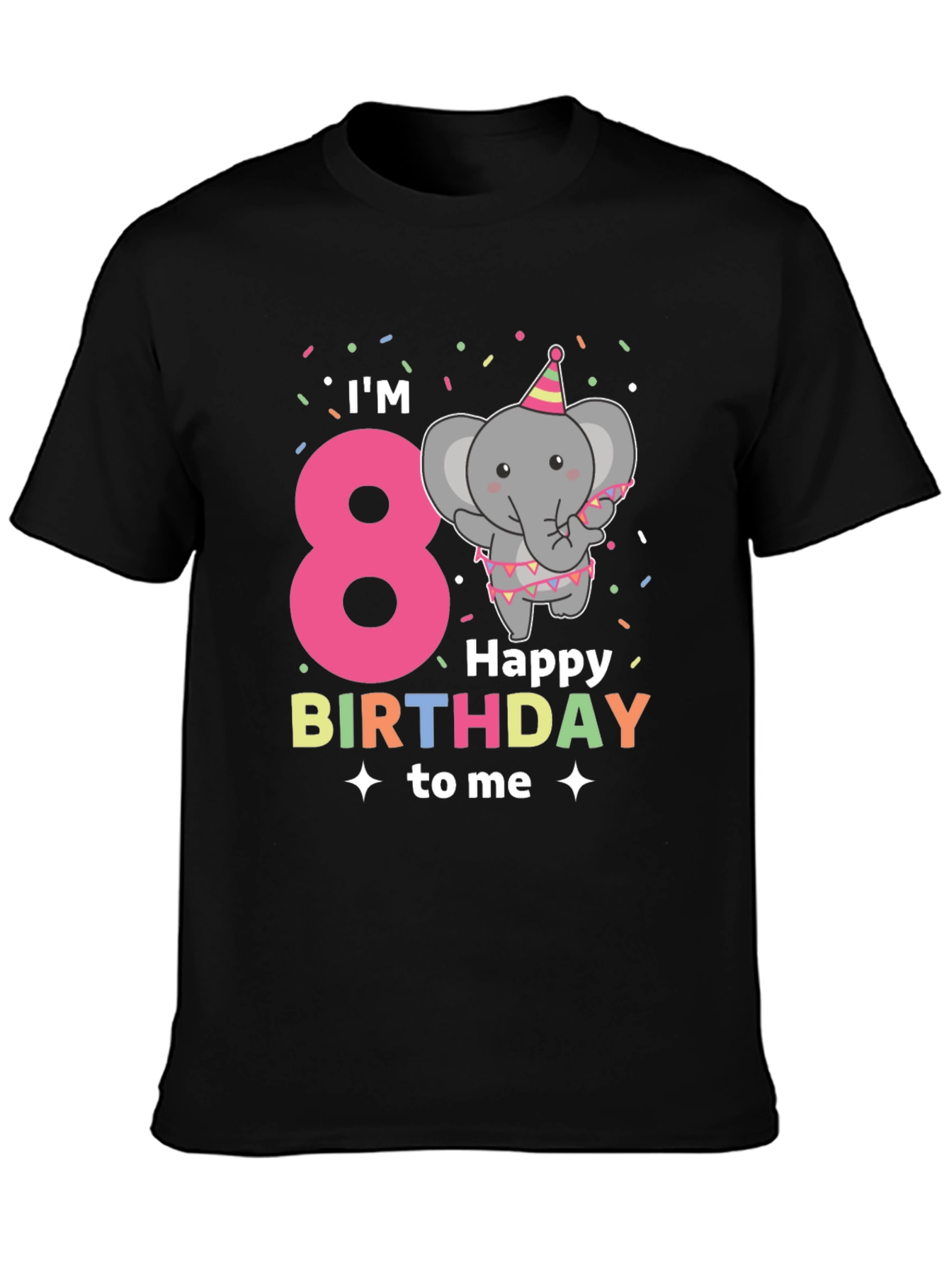 Im 8! Birthday Elephant Kids T-Shirt
