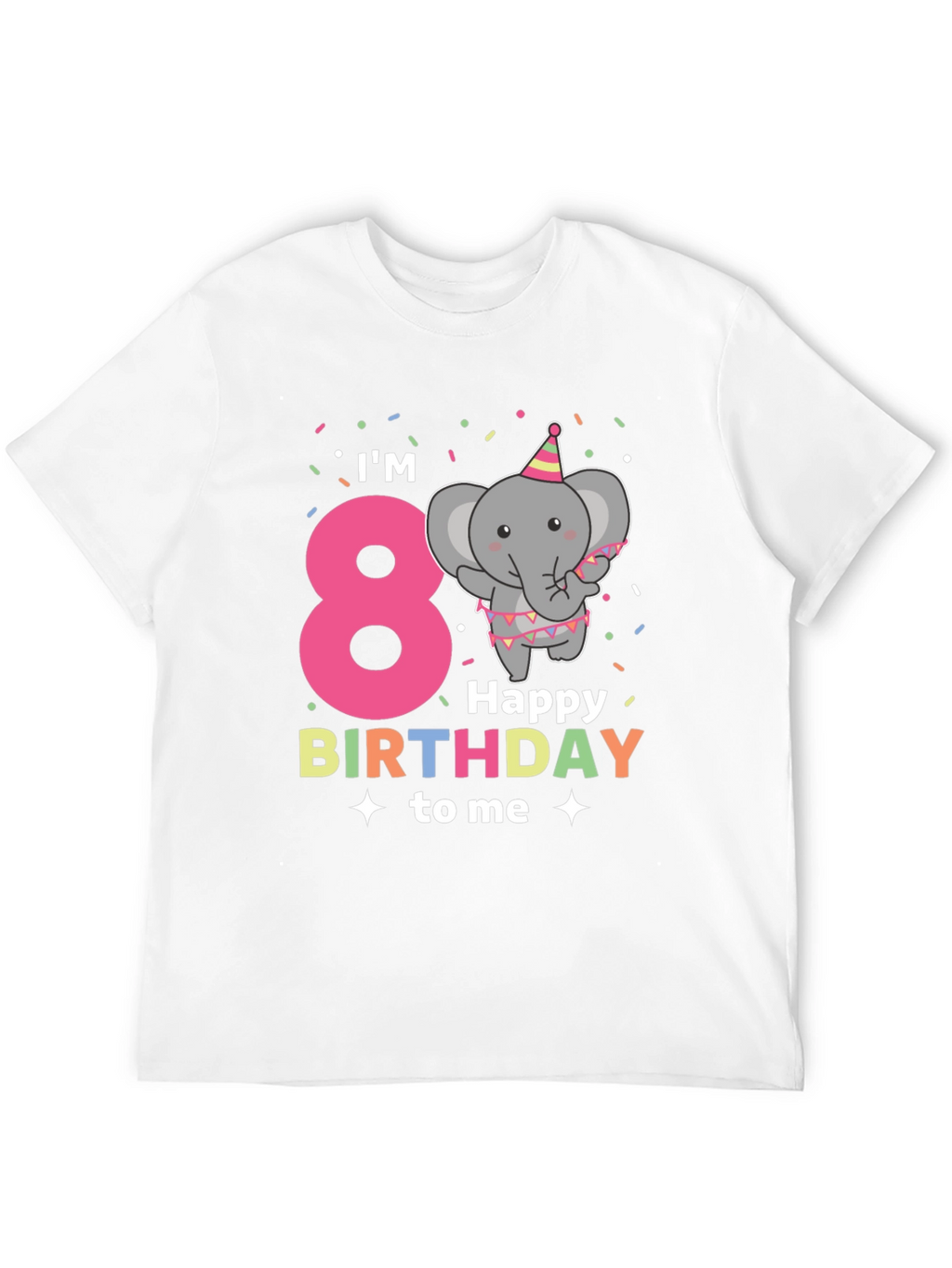 Im 8! Birthday Elephant Kids T-Shirt