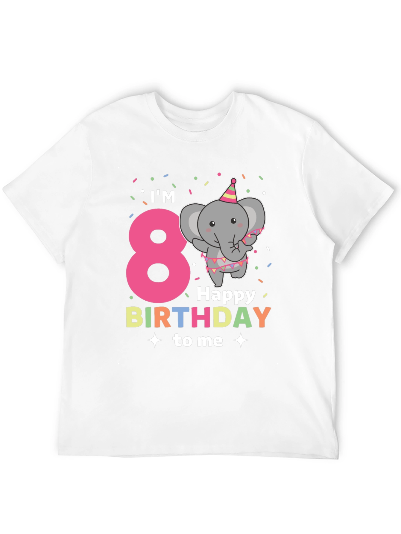 Im 8! Birthday Elephant Kids T-Shirt