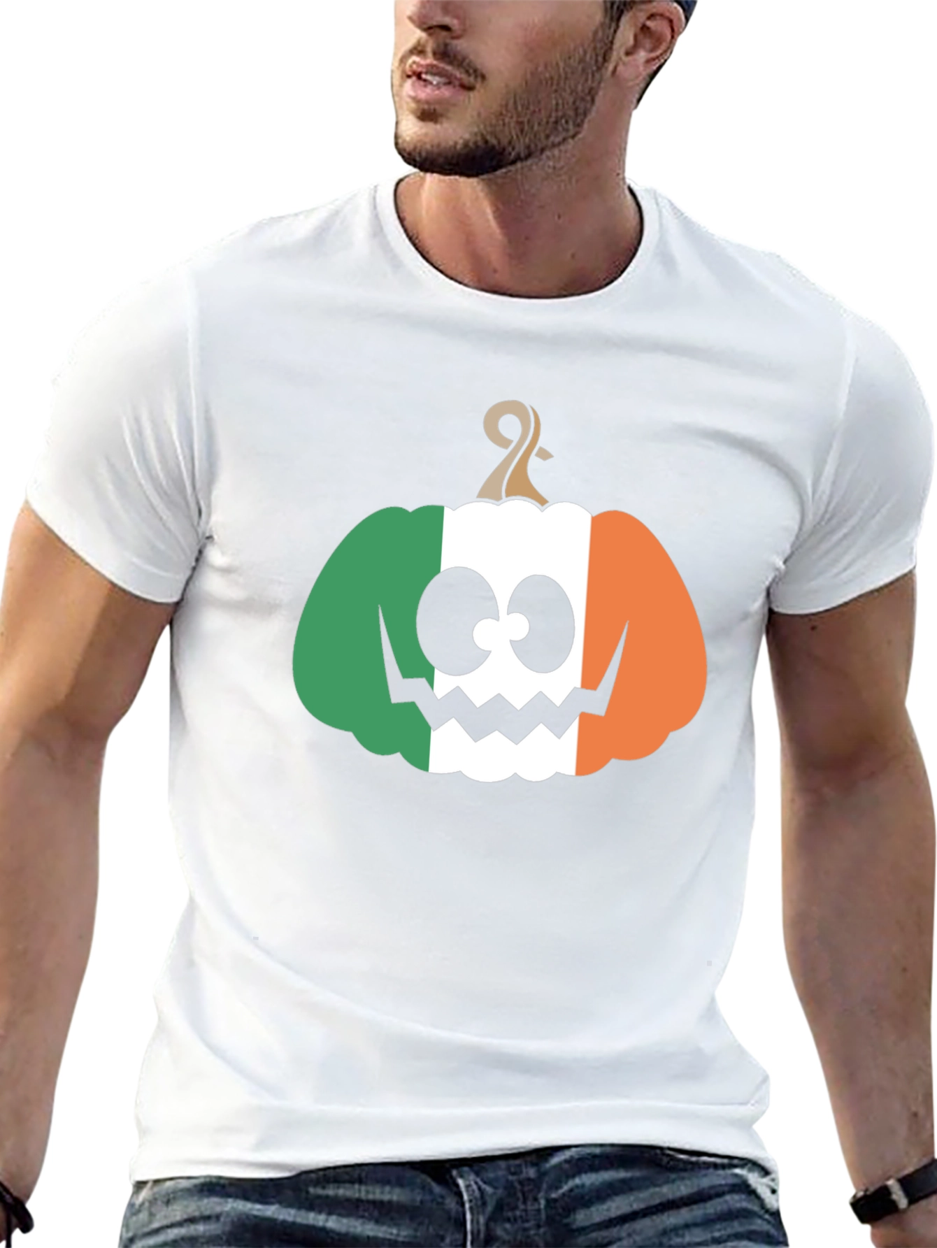 Irish Flag Pumpkin Halloween T-Shirt