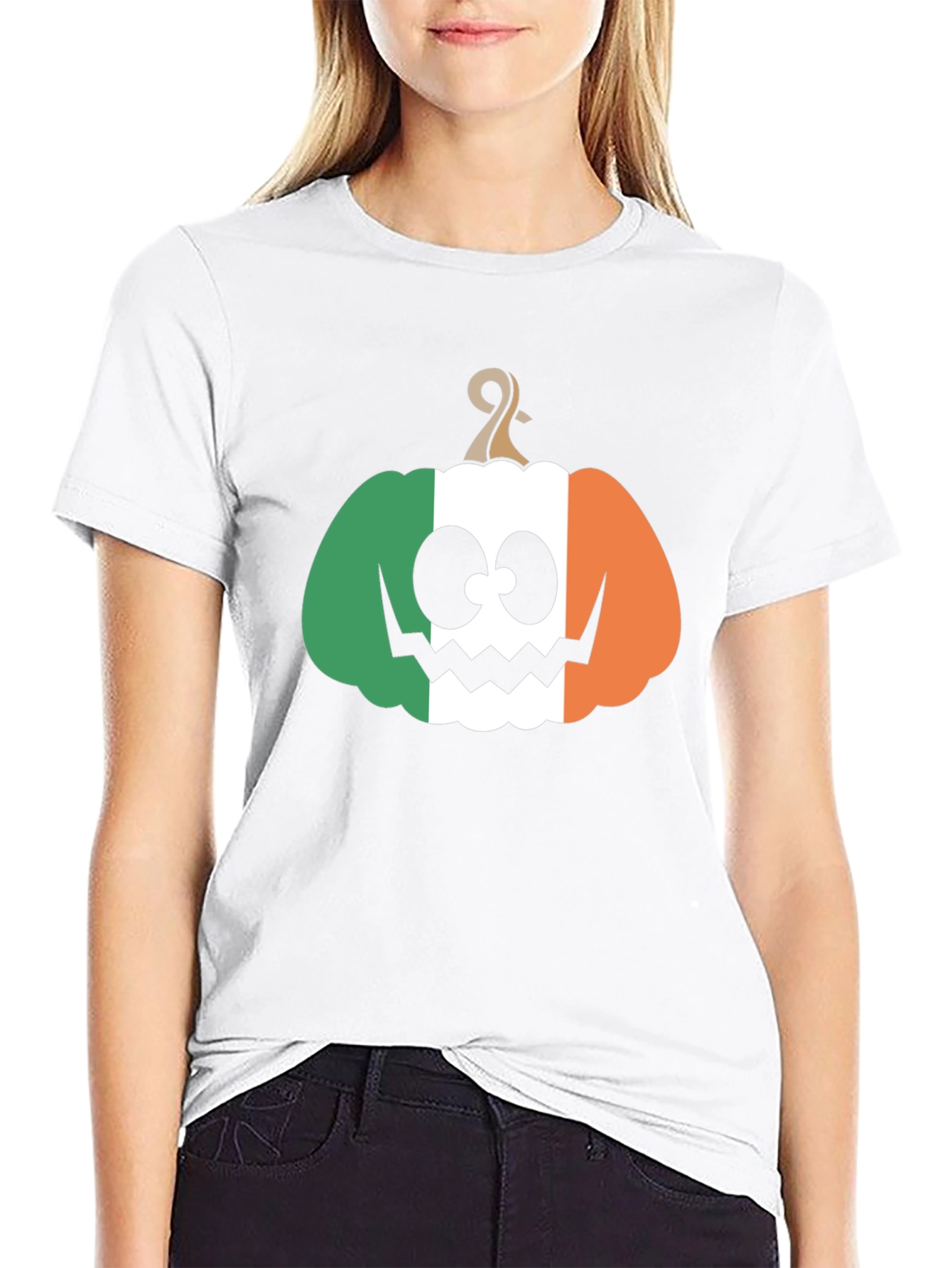 Irish Flag Pumpkin Halloween T-Shirt