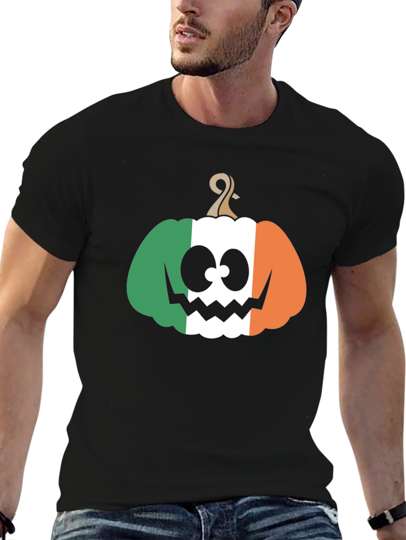 Irish Flag Pumpkin Halloween T-Shirt