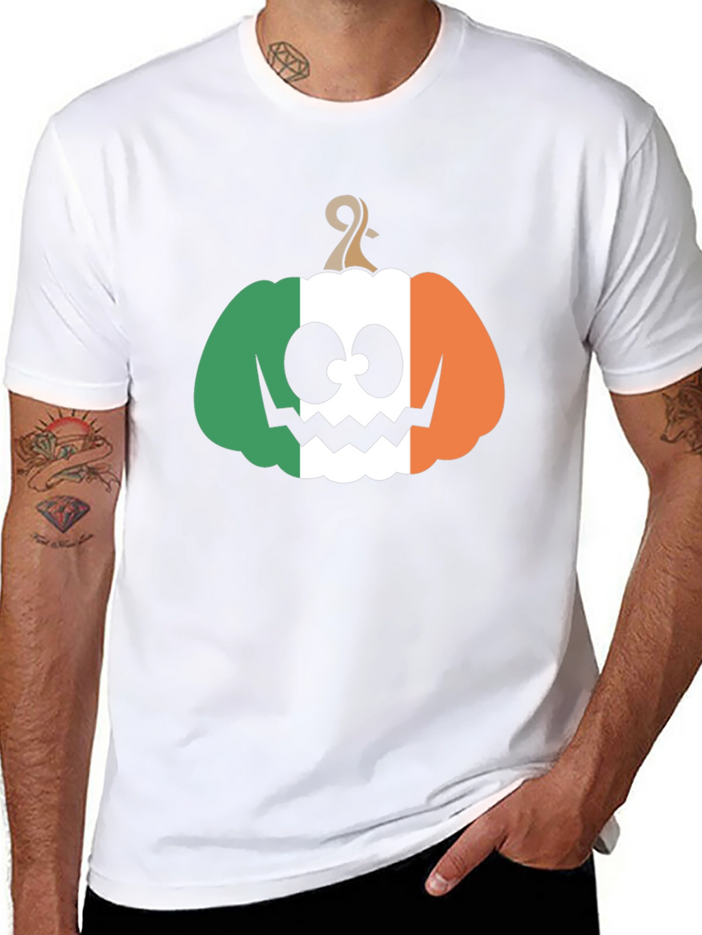 Irish Flag Pumpkin Halloween T-Shirt