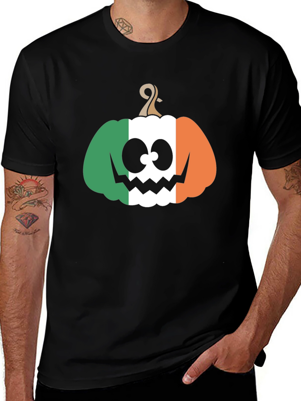 Irish Flag Pumpkin Halloween T-Shirt