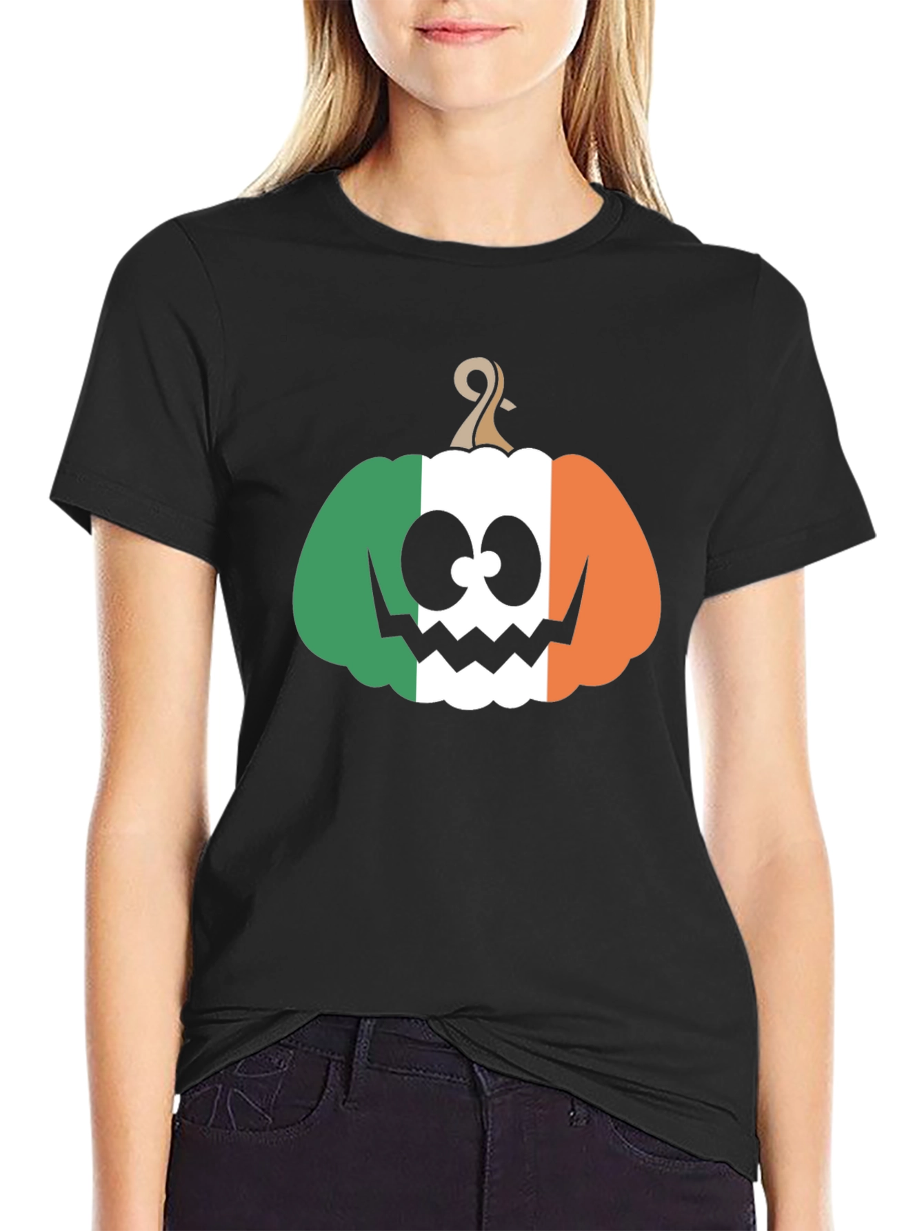 Irish Flag Pumpkin Halloween T-Shirt