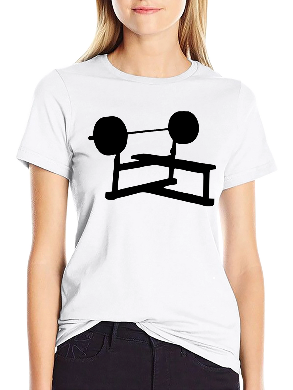 Black Weightlifting Bench Press Graphic Tee