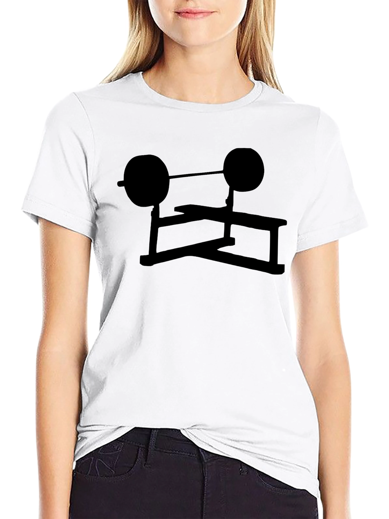 Black Weightlifting Bench Press Graphic Tee
