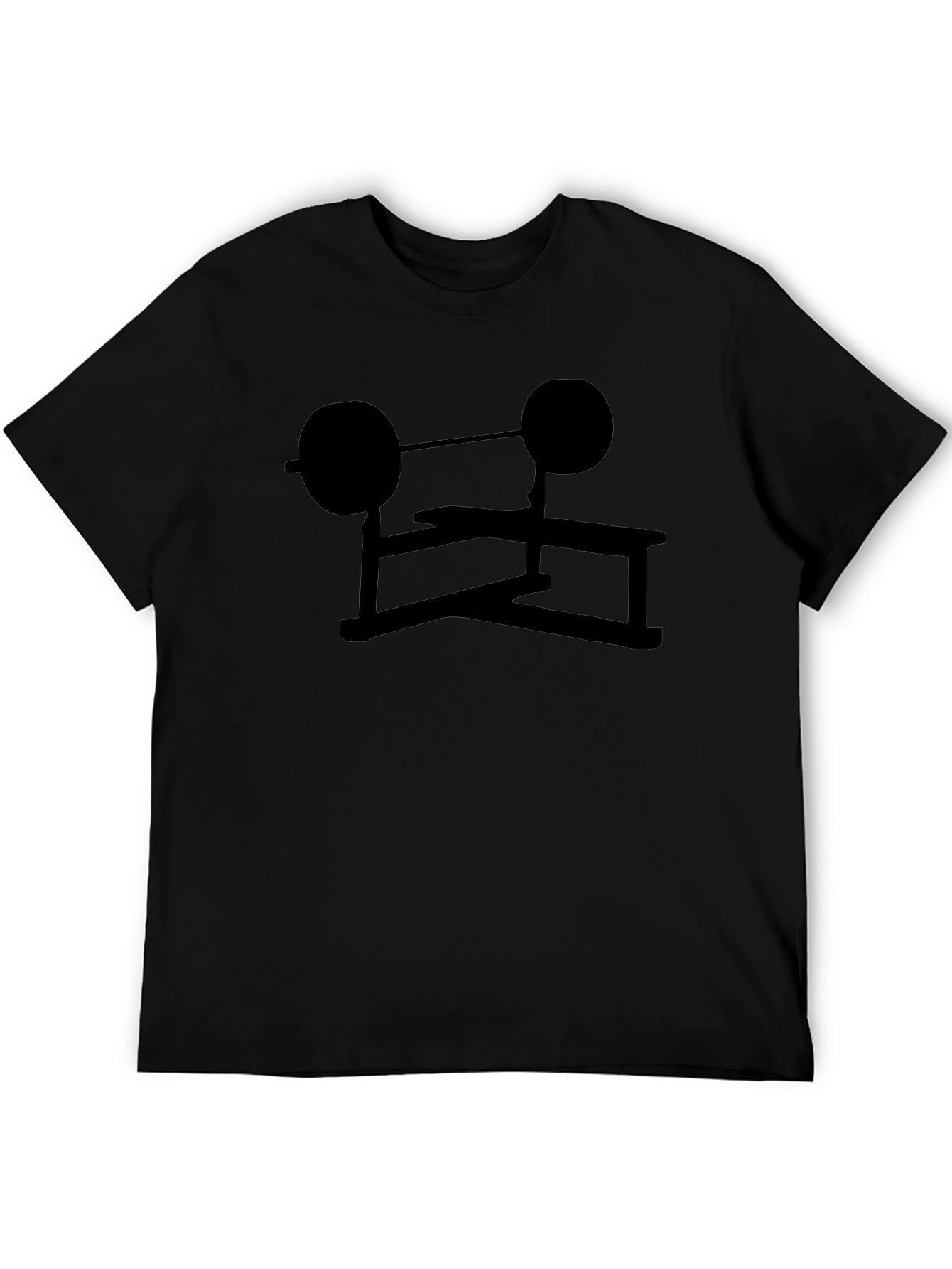 Black Weightlifting Bench Press Graphic Tee