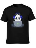 Gamer Panda T-Shirt - Black Cotton Tee