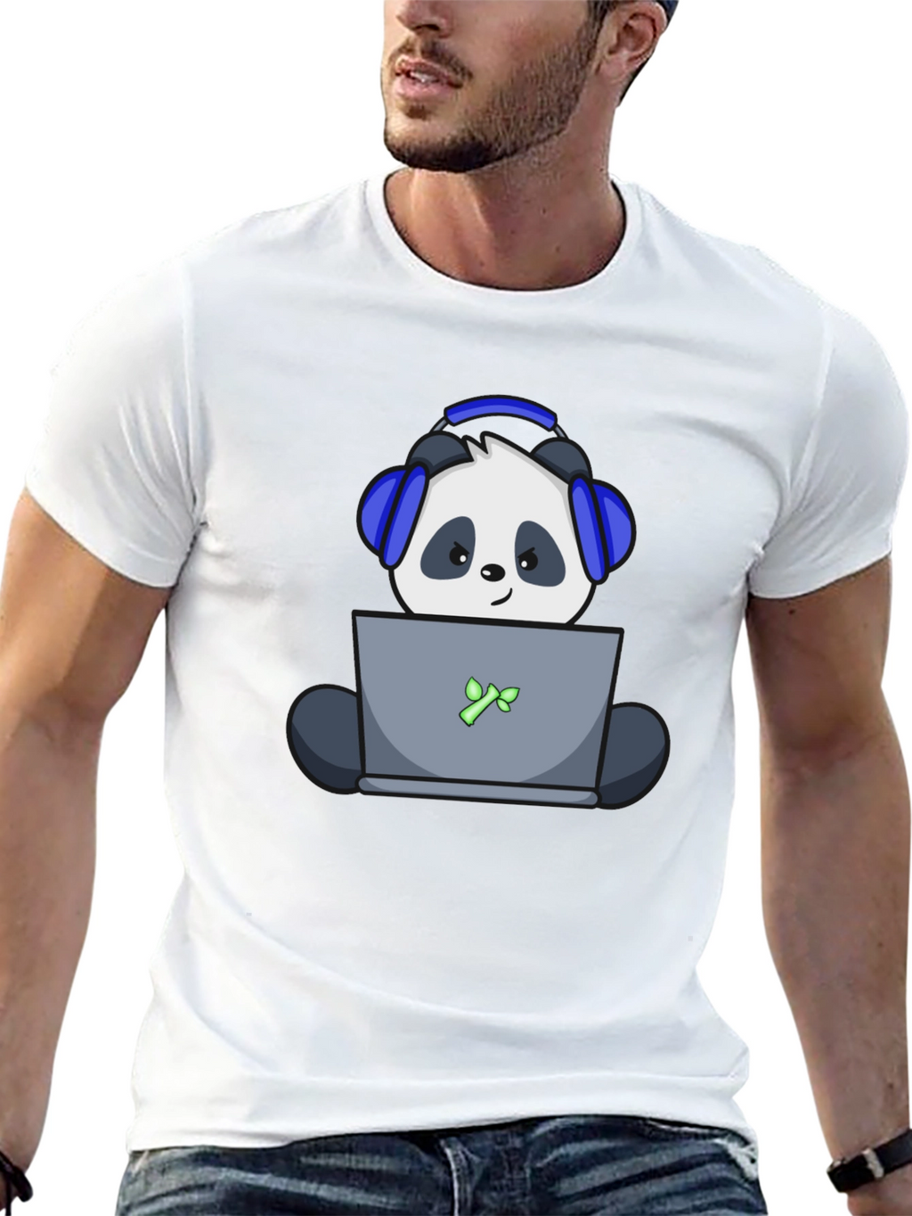 Gamer Panda T-Shirt - Black Cotton Tee