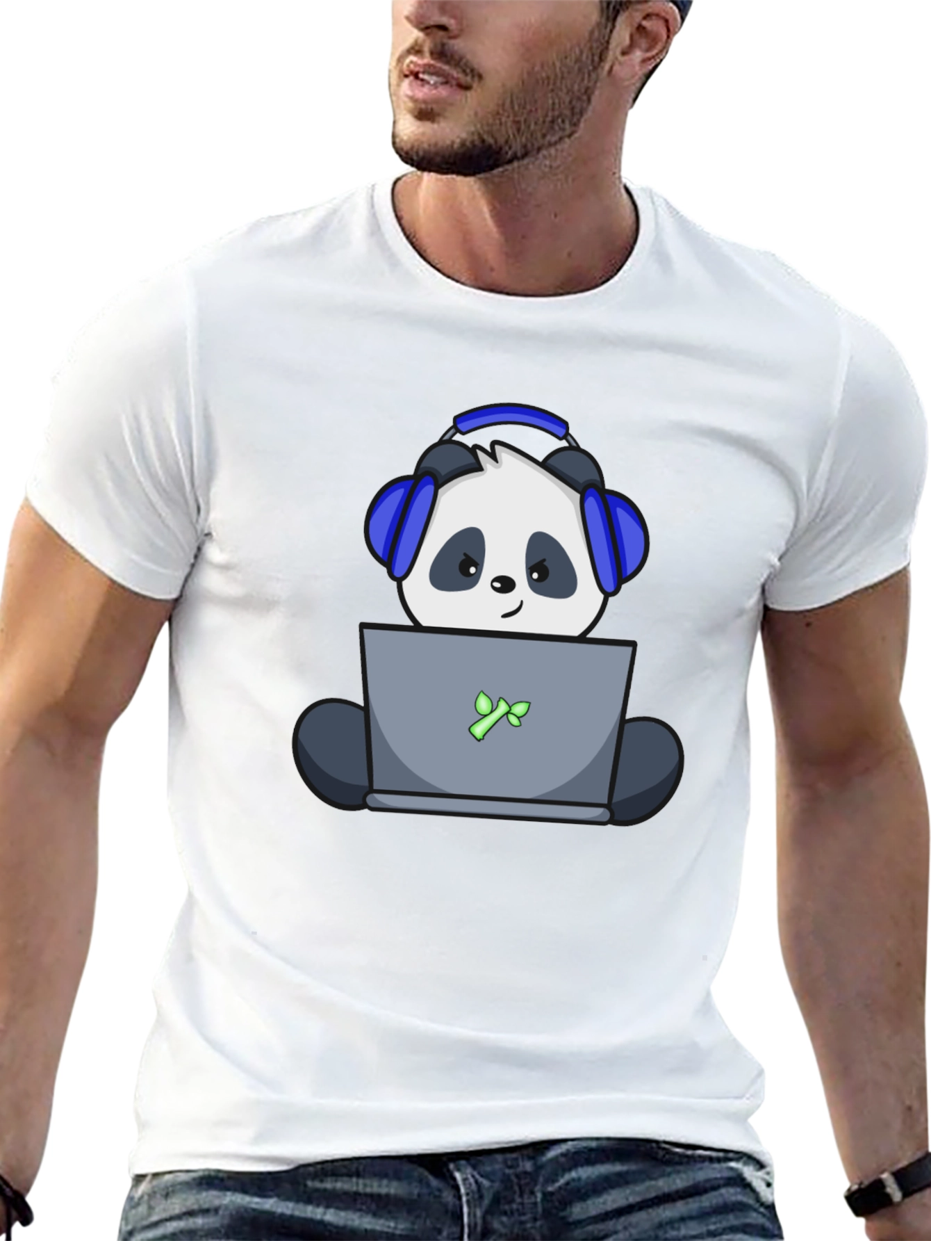 Gamer Panda T-Shirt - Black Cotton Tee