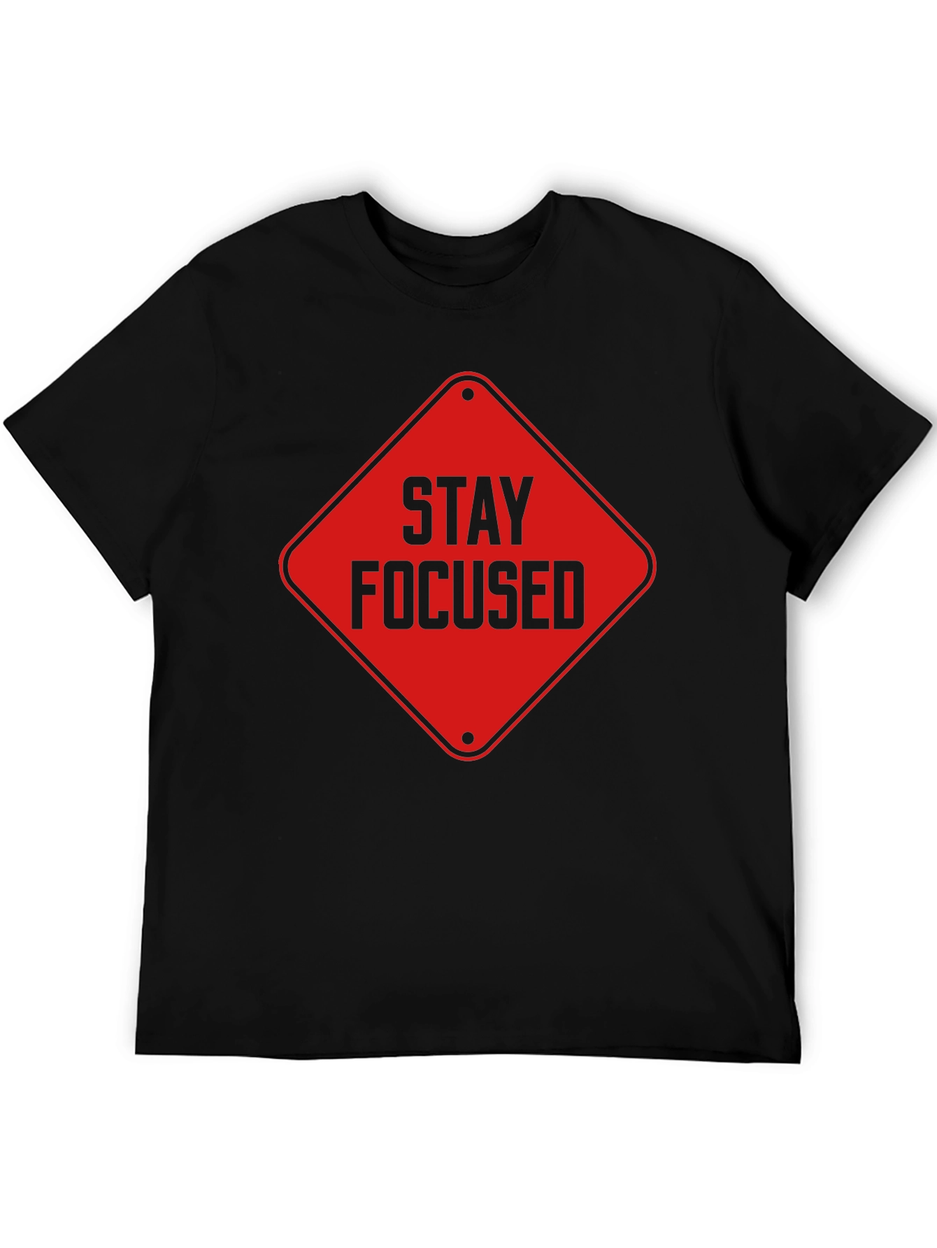 Stay Focused Graphic Tee - Mens Black Short Sleeve Shirt