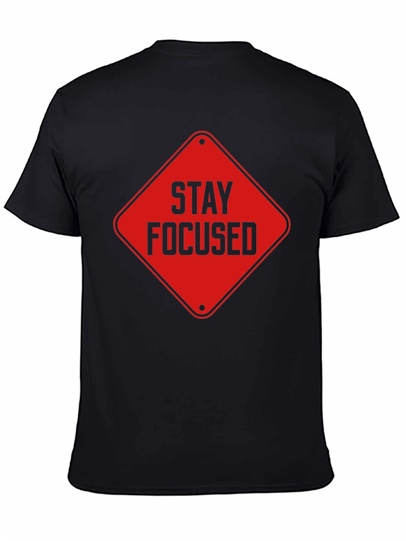 Stay Focused Graphic Tee - Mens Black Short Sleeve Shirt