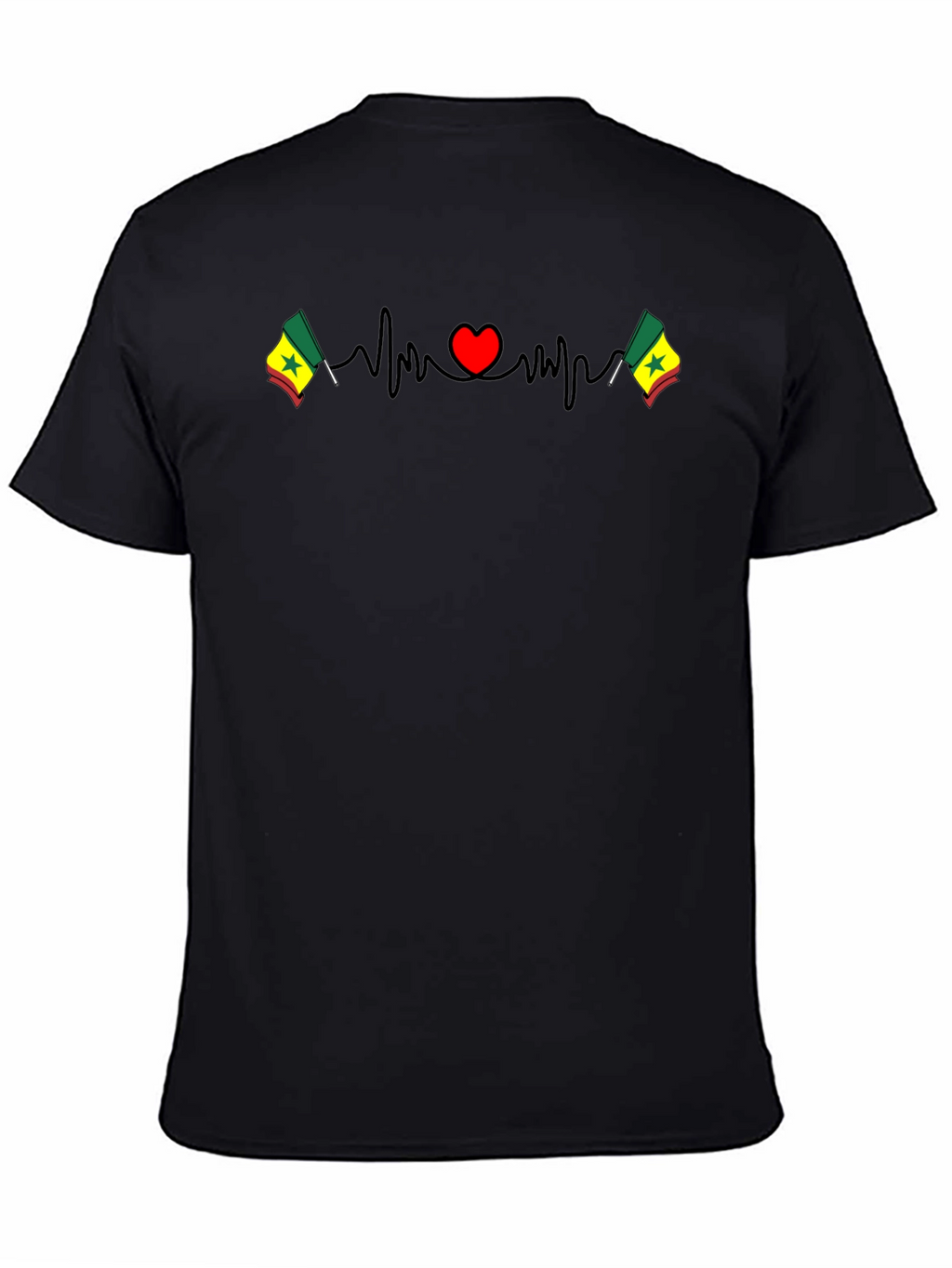 Senegal Flag Heartbeat T-Shirt - Show Your Love