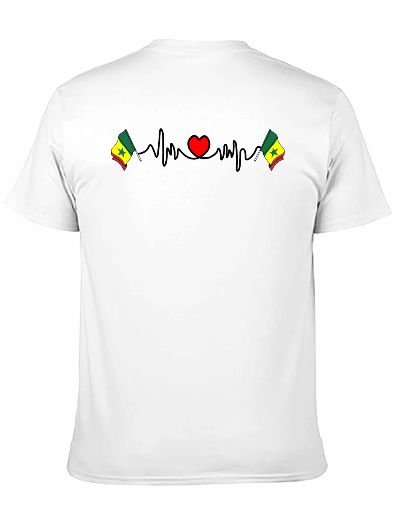 Senegal Flag Heartbeat T-Shirt - Show Your Love