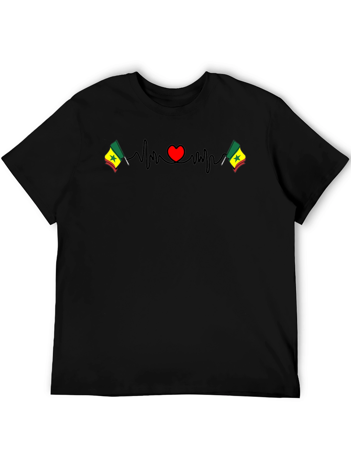 Senegal Flag Heartbeat T-Shirt - Show Your Love