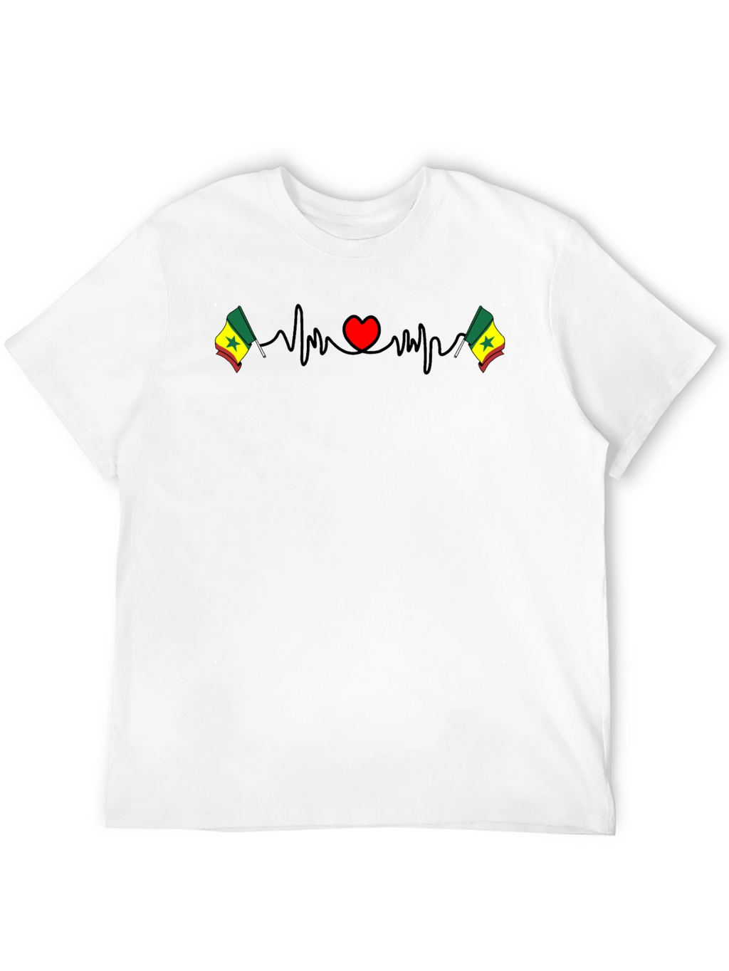 Senegal Flag Heartbeat T-Shirt - Show Your Love